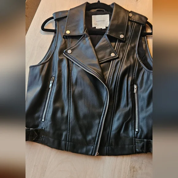 Anthropologie Black Leather Vest - Picture 1 of 6